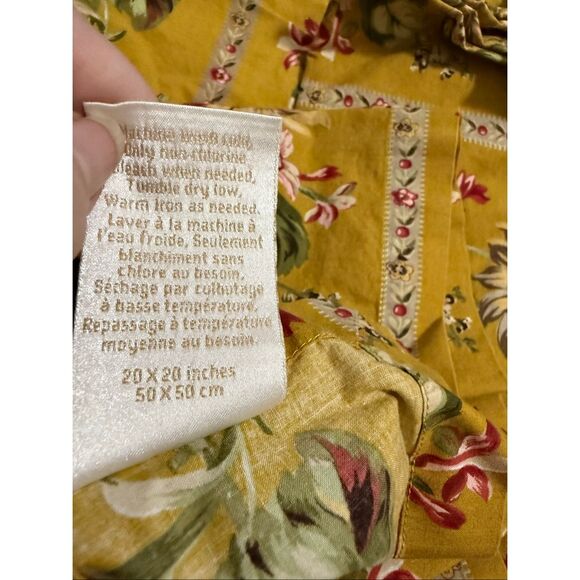 Williams Sonoma Napkins French Provincial Country Saffron Yellow Set of 9 - Picture 5 of 5